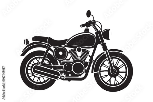 Royal Enfield motorbike Silhouette vector illustration, Motorbike Silhouette vector