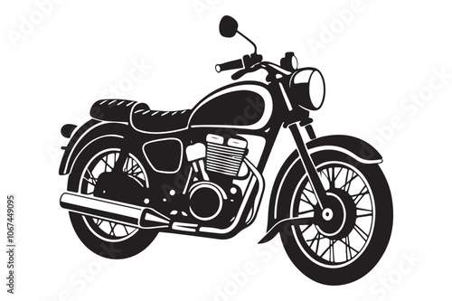 Royal Enfield motorbike Silhouette vector illustration, Motorbike Silhouette vector