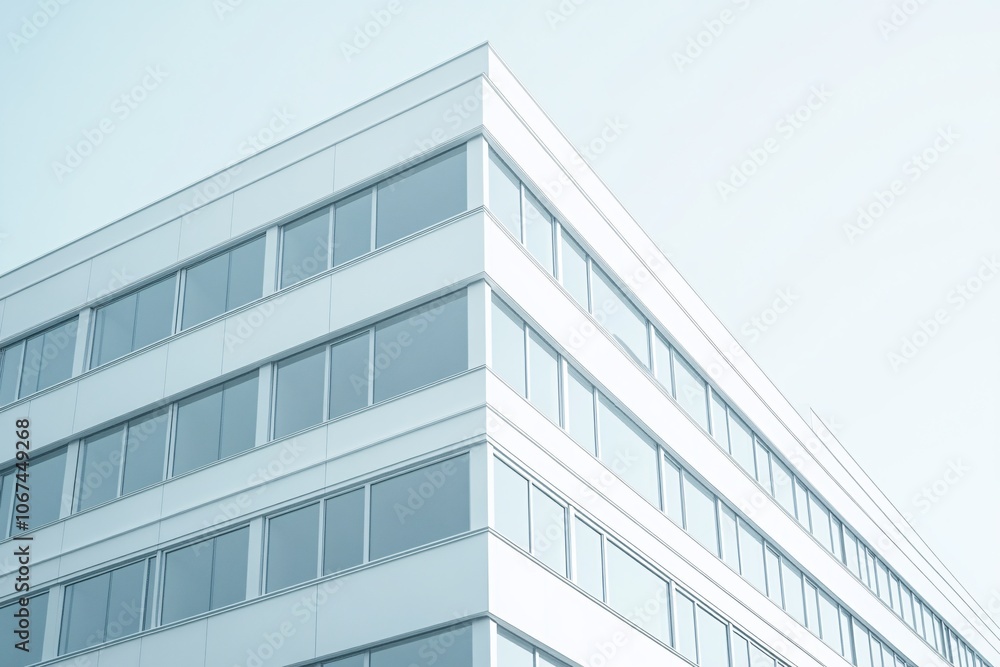 Modern Office Building Architecture with Glass Facade and Sky Modern Office Building Architecture with Glass Facade and Sky