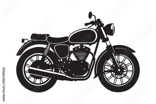 Royal Enfield motorbike Silhouette vector illustration, Motorbike Silhouette vector