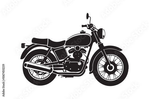 Royal Enfield motorbike Silhouette vector illustration, Motorbike Silhouette vector