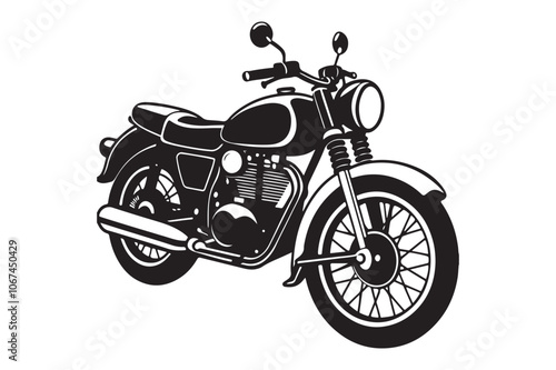 Royal Enfield motorbike Silhouette vector illustration, Motorbike Silhouette vector
