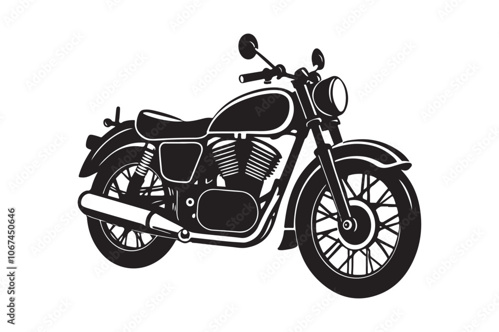 Royal Enfield motorbike Silhouette vector illustration, Motorbike Silhouette vector Royal Enfield motorbike Silhouette vector illustration, Motorbike Silhouette vector