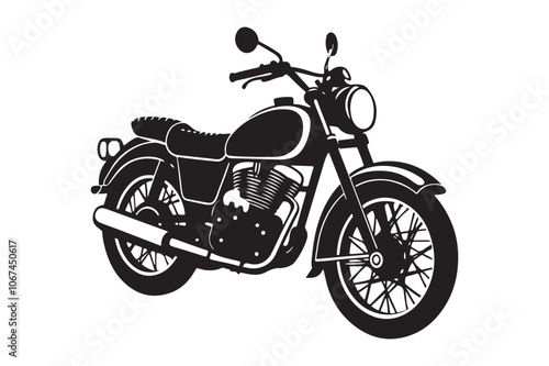 Royal Enfield motorbike Silhouette vector illustration, Motorbike Silhouette vector