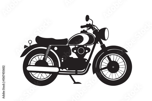 Royal Enfield motorbike Silhouette vector illustration, Motorbike Silhouette vector