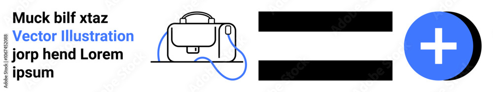 Stylish bag with adjustable strap, black horizontal bars, and a blue plus symbol. Ideal for e-commerce, web design, fashion blogs, branding, promotional materials, user interface design, landing page Stylish bag with adjustable strap, black horizontal bars, and a blue plus symbol. Ideal for e-commerce, web design, fashion blogs, branding, promotional materials, user interface design, landing page