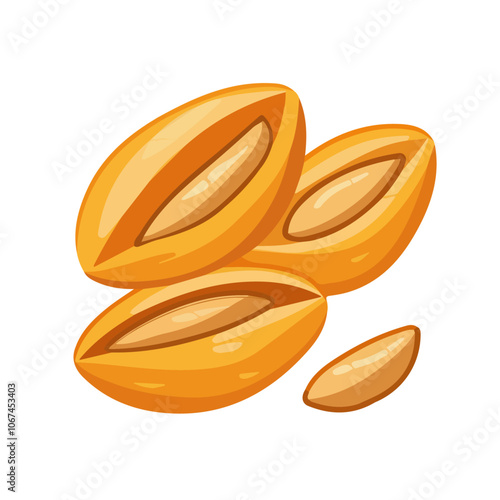 2D flat vector illustration pumpkin seed icon isolated on a white background.

