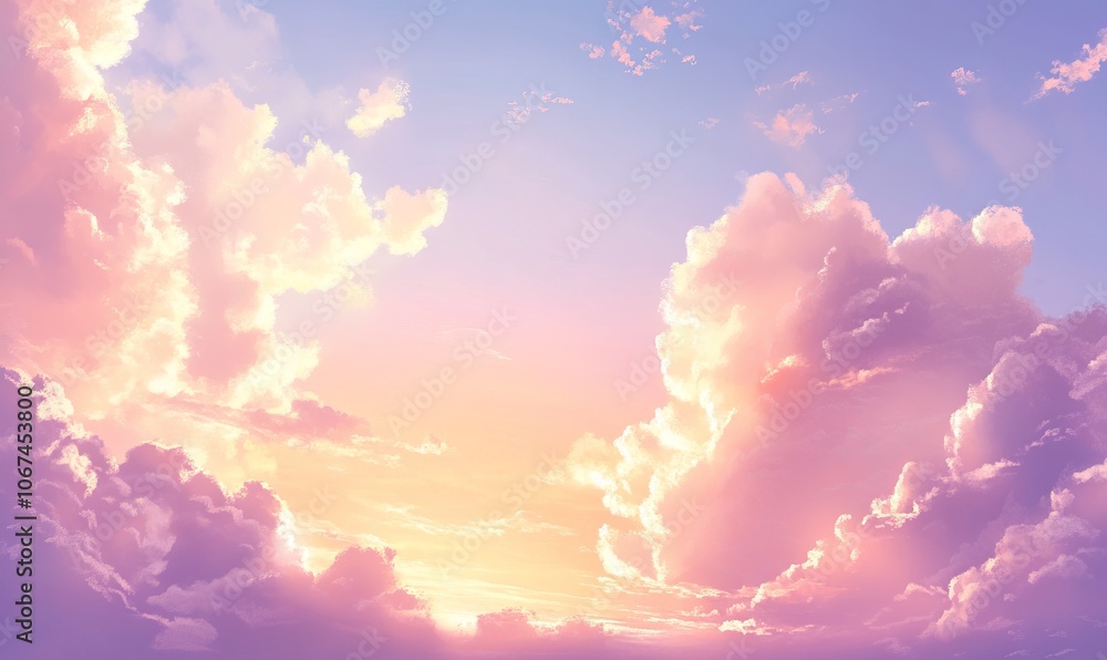 Dawn or sunset sky with pastel light cirrus clouds Dawn or sunset sky with pastel light cirrus clouds