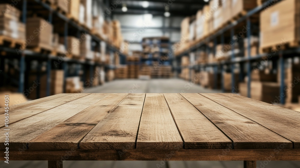 Wooden Table in Warehouse Wooden Table in Warehouse