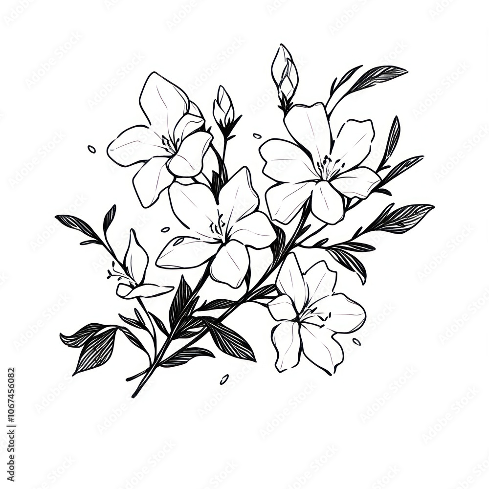 Jasmine flower pattern graphics illustrated. Jasmine flower pattern graphics illustrated.