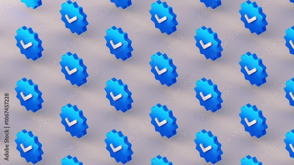 Blue Tick Verified Check Mark Animation. Verified badge icon social ...