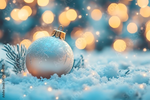 Christmas background with christmas tree ball and fir
