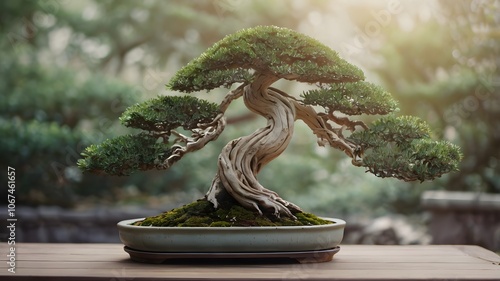 breathtaking bonsai tree Created with Generative AI technology.