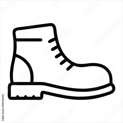 Hiking boots vector art illustration icon logo