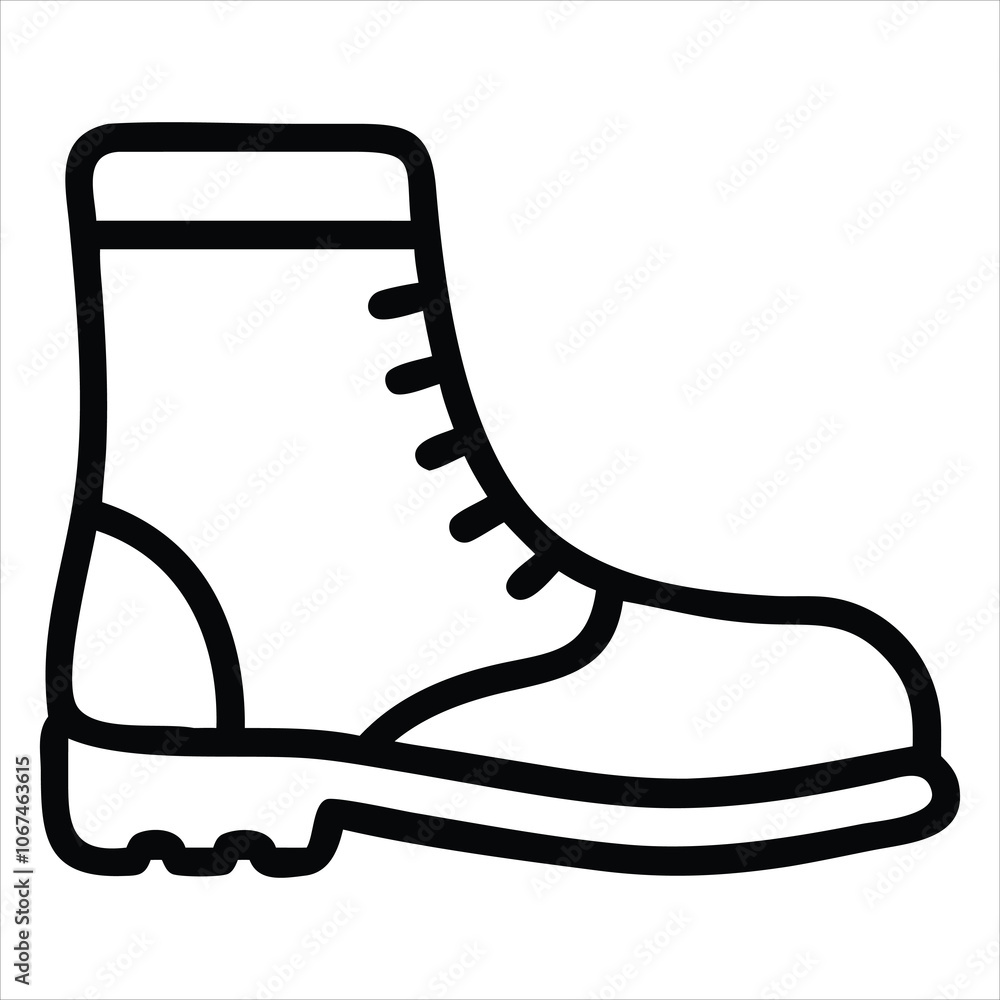 Hiking boots vector art illustration icon logo Hiking boots vector art illustration icon logo