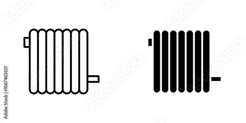 Radiator icon. filled and line stroke icons