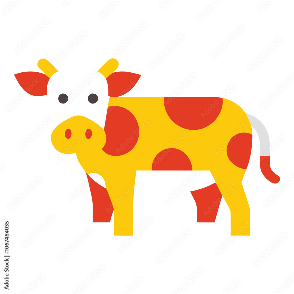 Fototapeta premium Cow vector art illustration icon logo