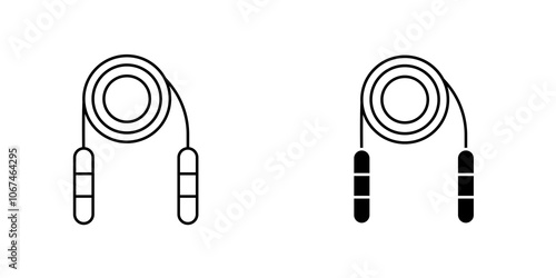 Jump rope icon. filled and line stroke icons