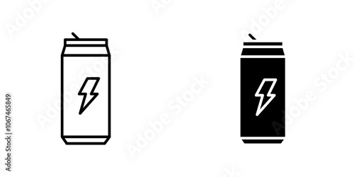 Energy drink icon. filled and line stroke icons