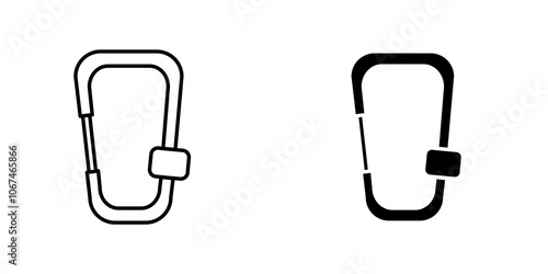 Carabiner icon. filled and line stroke icons