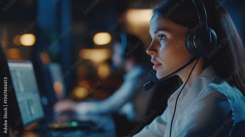 Customer Service Representative Working Late Customer Service Representative Working Late