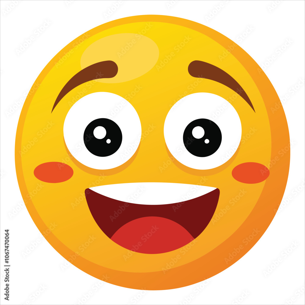 Fototapeta premium Pleading face emoji with white background