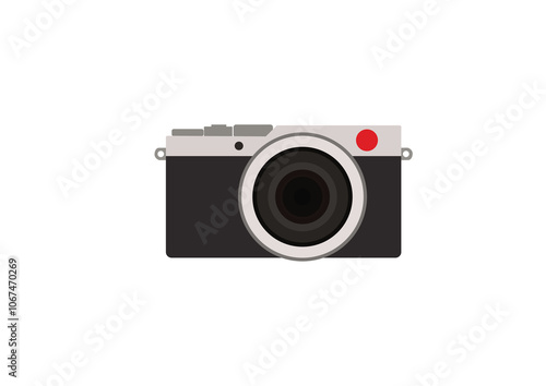 Classic camera flat icon Illustration isolated on white background. Vintage camera in white background.