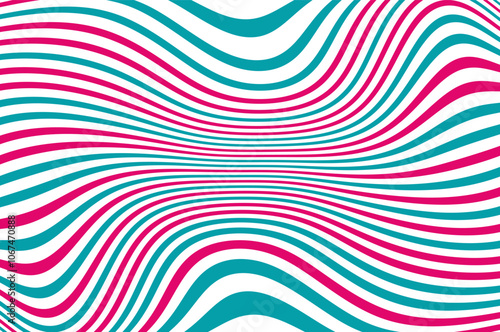 Pink-green wavy patter. Lolly pop style. Vector illustration