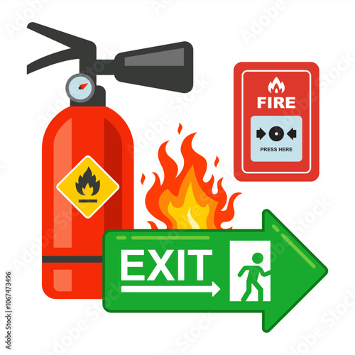 collage fire safety. fire protection. fire fighting equipment.