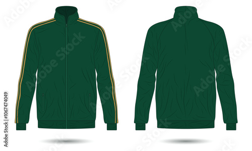 Green sports training jacket mockup
