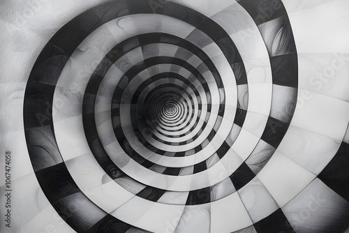 Mesmerizing Black and White Spiral Pattern