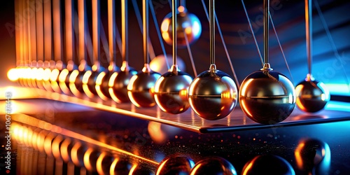 Newton's Cradle Low Light EarthLook Generative AI