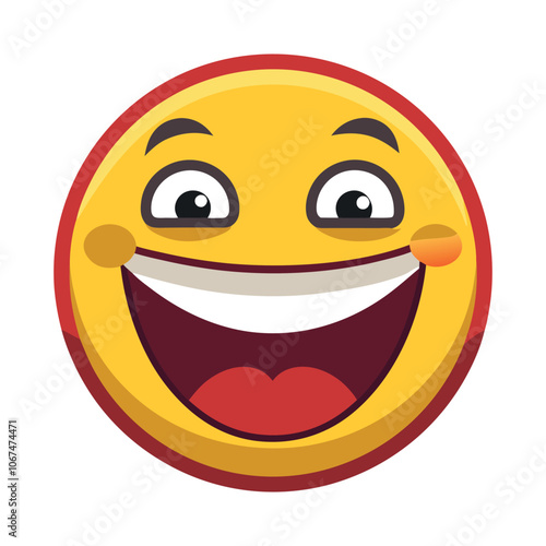 Grinning face emoji vector art illustration icon logo