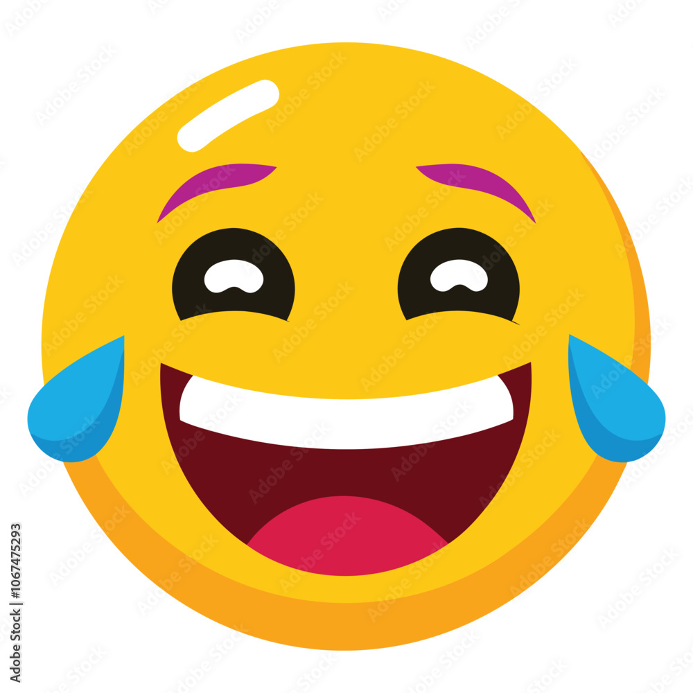 Face with tears of joy emoji vector art illustration icon logo Face with tears of joy emoji vector art illustration icon logo