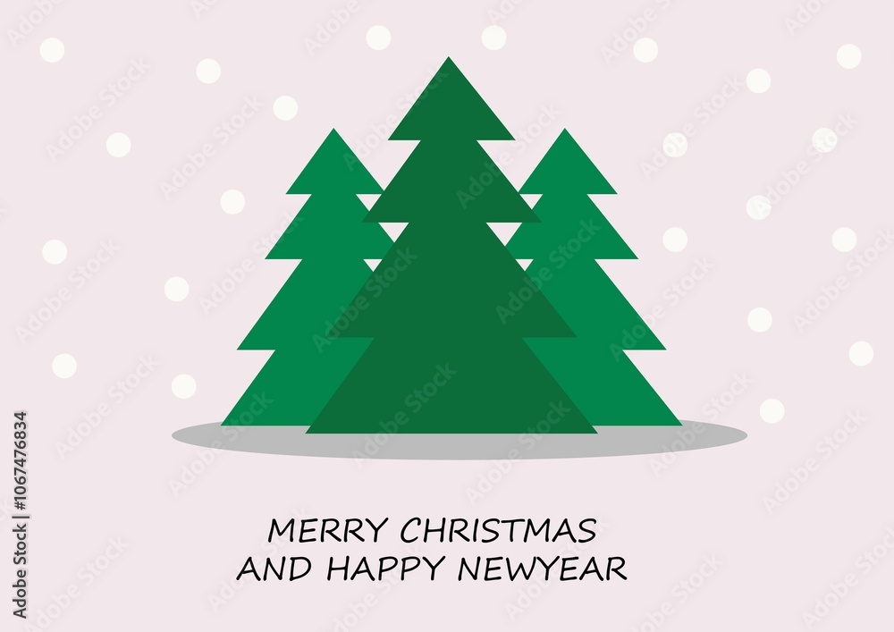 Merry Christmas and Happy New Year flat poster. Merry Christmas and Happy New Year flat poster.
