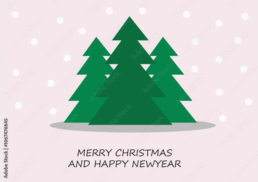 Merry Christmas and Happy New Year flat poster. Merry Christmas and Happy New Year flat poster.