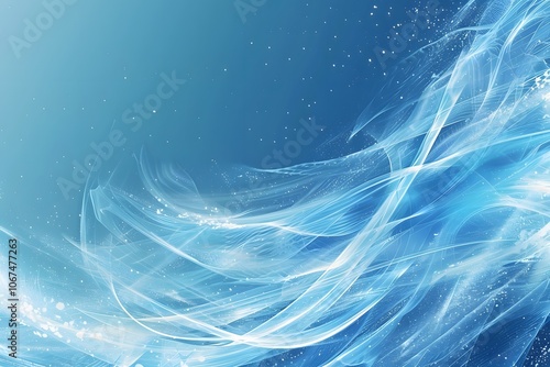 Ethereal Blue Waves of Light and Motion