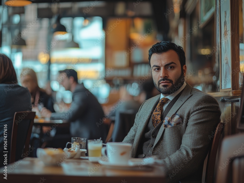 Persian man in cafe Persian man in cafe