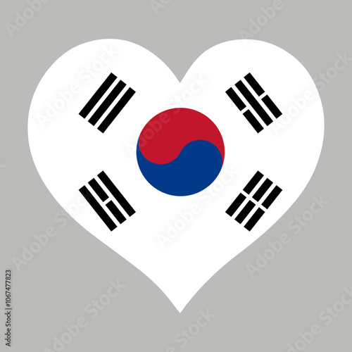 South Korea flag heart