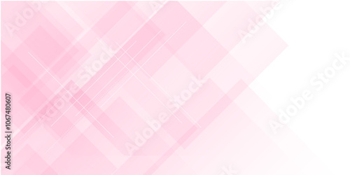 Vector pink and white gradient rectangle geometric background, Colorful vector abstract modern wide banner background.