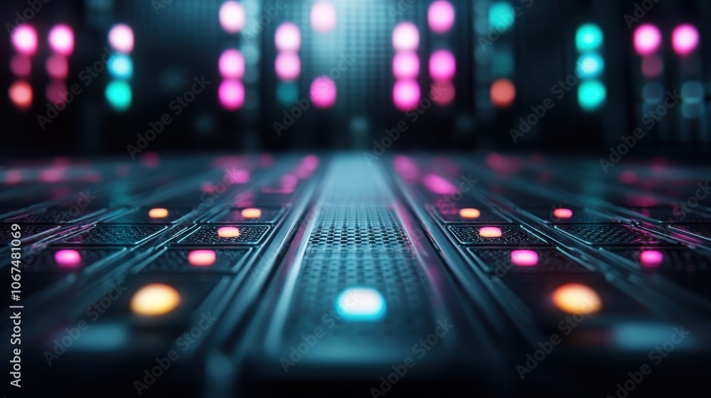 This abstract image showcases a digital floor with vibrant glowing panels, indicating creativity, modern art, and the fusion of technology with visual aesthetics. This abstract image showcases a digital floor with vibrant glowing panels, indicating creativity, modern art, and the fusion of technology with visual aesthetics.