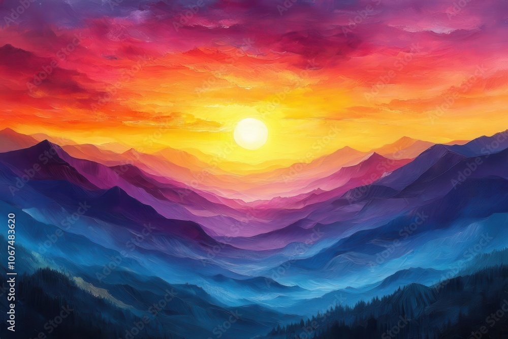 vivid sunset sky painted with rich gradients of orange pink purple and yellow creating a breathtaking panorama that evokes feelings of wonder and tranquility over a serene landscape vivid sunset sky painted with rich gradients of orange pink purple and yellow creating a breathtaking panorama that evokes feelings of wonder and tranquility over a serene landscape