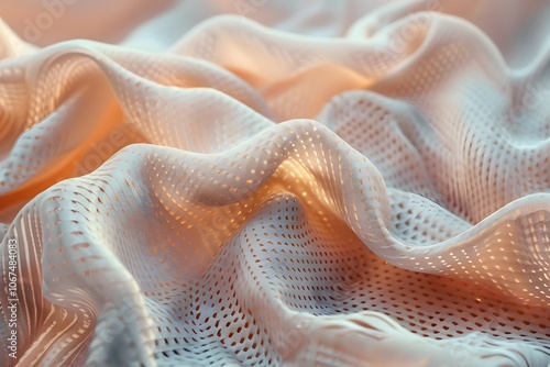 Soft and Flowing Fabric with Delicate Patterns and Warm Lighting