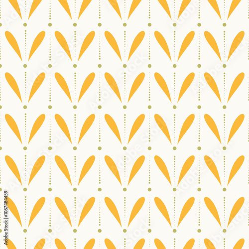 Abstract seamless summer pattern. Yellow vector endless background with geometric simple print. Modern print for textile, fabric, wallpaper, wrapping, scrapbook and packaging.