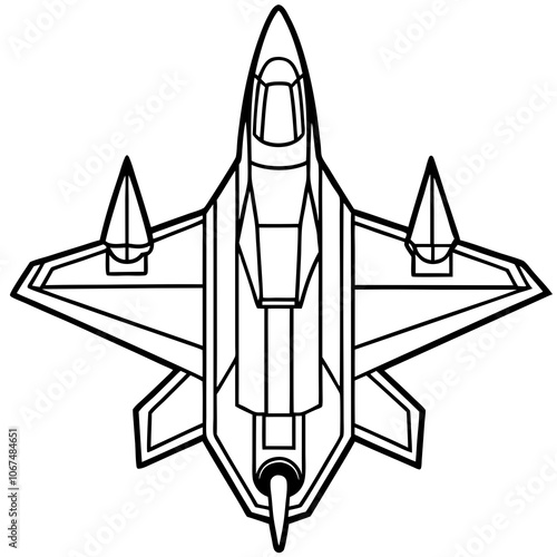 Modern Fighter Jet on White Background