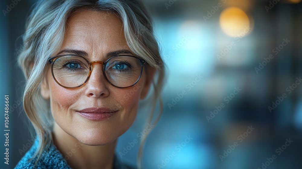 Happy customer in a vision test: Receiving an eye exam from a doctor, optometrist, or ophthalmologist for eyesight. Senior woman consulting with an optician to check for glaucoma and receive medical Happy customer in a vision test: Receiving an eye exam from a doctor, optometrist, or ophthalmologist for eyesight. Senior woman consulting with an optician to check for glaucoma and receive medical