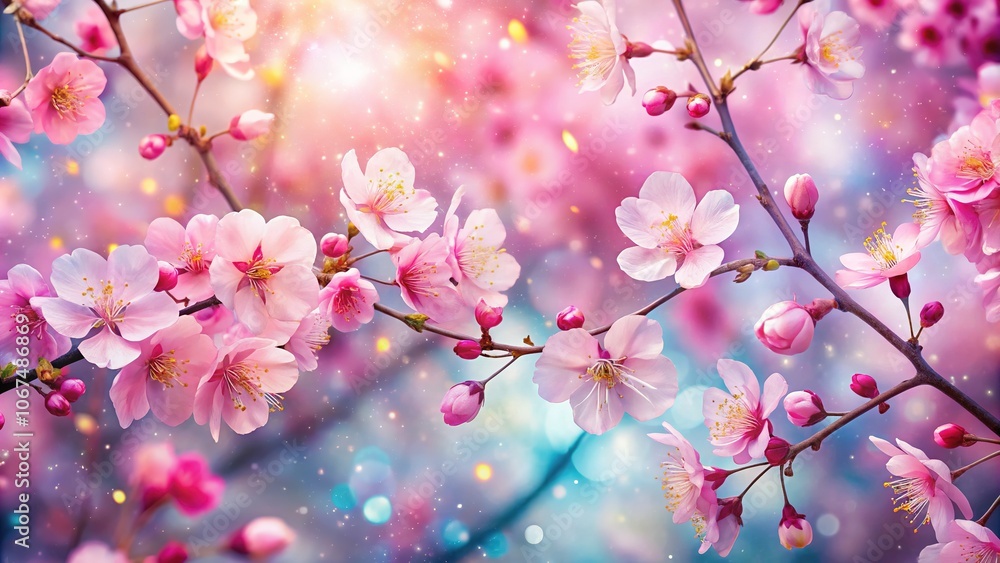 Seamless pink cherry blossom art, surreal and AI-created, repeating. Seamless pink cherry blossom art, surreal and AI-created, repeating.