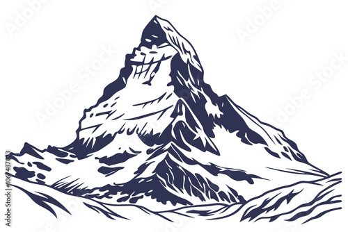 Matterhorn mountain clean silhouette E.eps