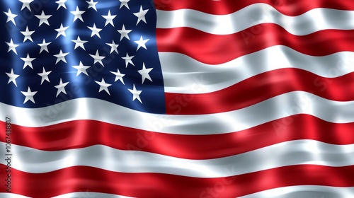 Waving United States Flag in Vibrant Colors