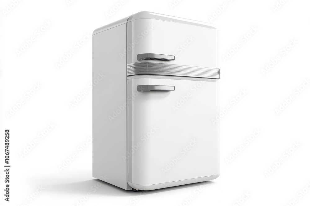 Isolated white refrigerator on a white background Isolated white refrigerator on a white background